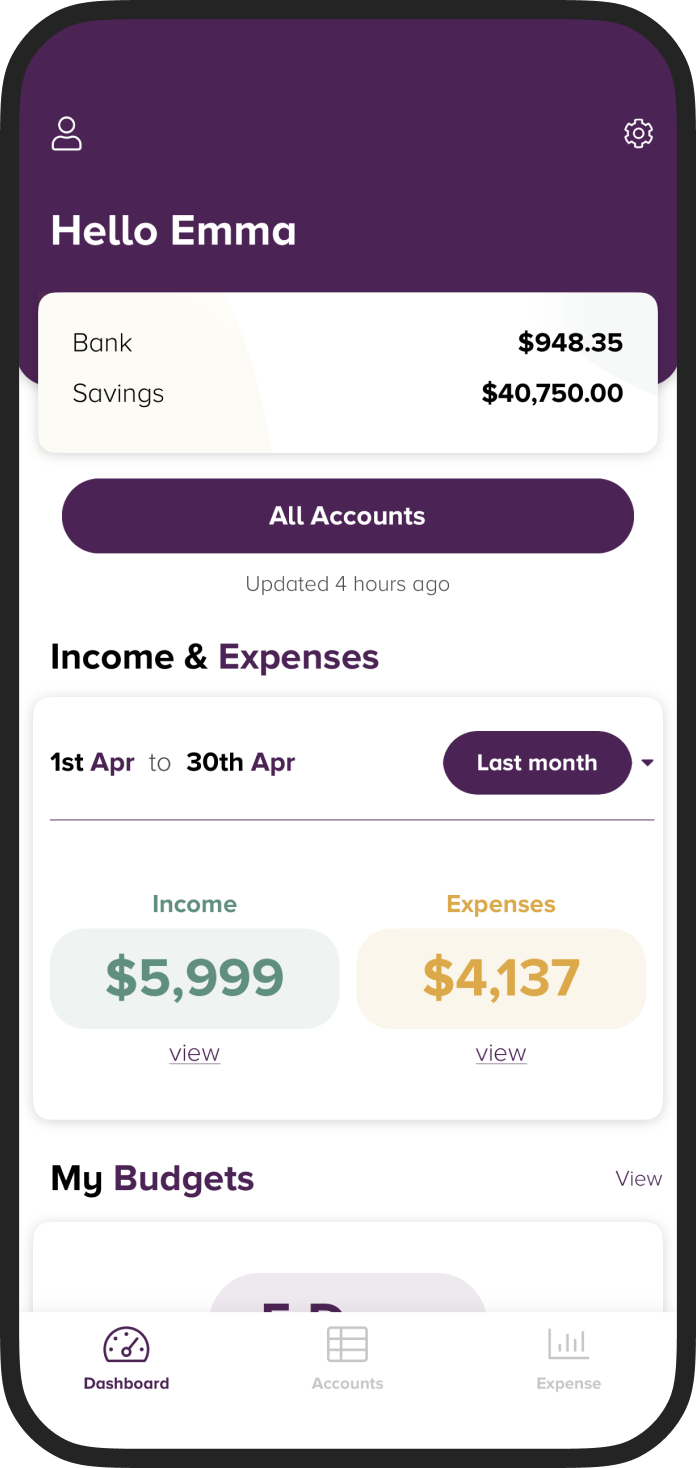 Beyond Bank App Home Screen